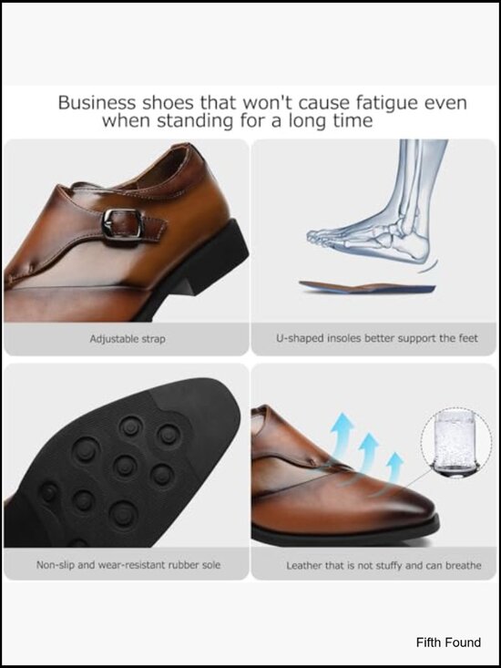 Men\'s Single Monk Strap Dress Loafer Formal Oxford Shoes Business Wedding main image 4
